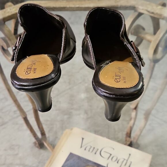 EuroSoft Brown Leather Women's Mules size 8 - Picture 4 of 11